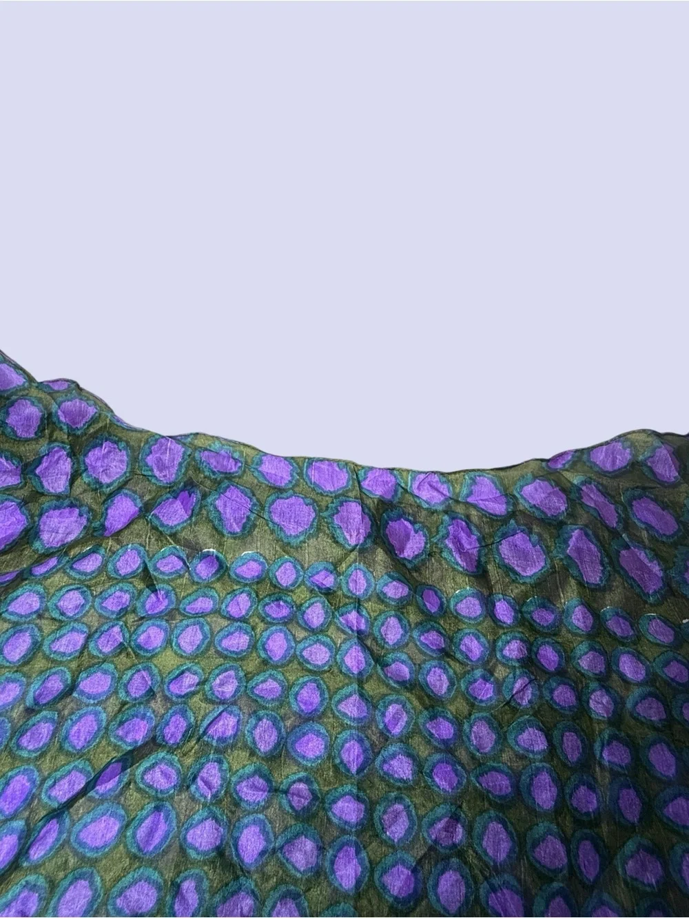 Lulla Bindia Silk Dot Print Scarf - Purple & Green